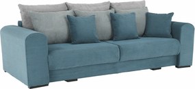 Extra priestranná pohovka, modrá/mentolová/svetlosivá, GILEN BIG SOFA