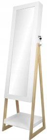 Bestent Zrkadlo so šperkovnicou 151cm White Pure
