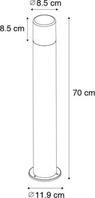 Stojanové vonkajšie svietidlo biele s opálovým tienidlom 70 cm - Odense