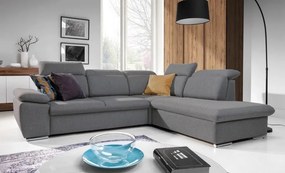 Rohová sedacia súprava Aldon, šedá tkanina, pravý roh