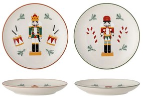 Krémové dezertné taniere s vianočným motívom z kameniny v súprave 2 ks ø 16 cm Jolly – Bloomingville