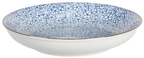 Hlboký tanier modré kvietky BlueFlow - Ø20 * 4 cm
