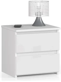 Nočný stolík CL2 2SZ CLP biely, lesk