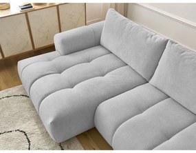 Svetlosivá rozkladacia/s úložným priestorom rohová pohovka (ľavý roh/s leňoškou) Fuji – Bobochic Paris