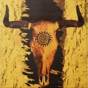 Obraz na stenu Boho býčia lebka, 65x65 cm%