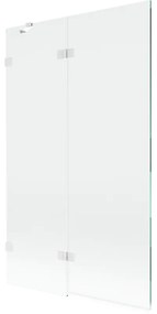 Mexen Lunar, 2-krídlová vaňová zástena ľavá 110 x 150 cm, číre sklo, biela, 897-110-100-20-00-L