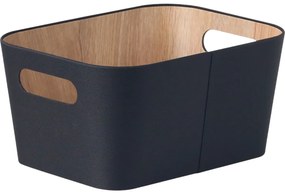 Kitchisimo Set 2 úložných košíkov 31 × 23 × 16 cm, čierna, L