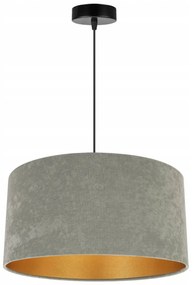 Závesné svietidlo Mediolan, 1x olivové/zlaté textilné tienidlo, (fi 40cm)