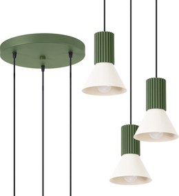 Závesné svietidlo Estria, 3x biele kovové tienidlo, og, o