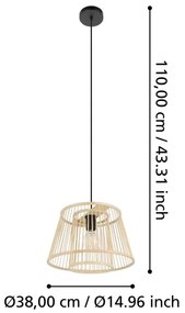 Eglo 43852 - Luster na lanku HYKEHAM 1xE27/40W/230V