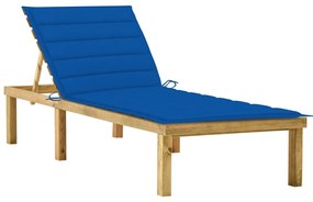 Ležadlo s kráľovsky modrým vankúšom impregnované borovicové drevo 3065859
