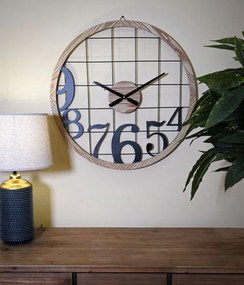 Nástenné hodiny Číslice 60 cm čierne/hnedé
