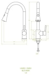 Laveo Daru, kuchynská batéria stojaca h-410, biela, LAV-BLD_669D