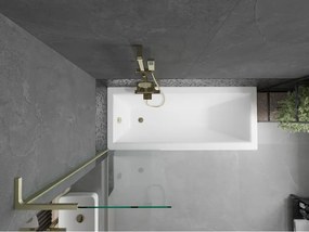 Mexen Next L, 1-krídlová vaňová zástena 60 x 150 cm, 6mm číre sklo, zlatý matný profil, 895-060-000-03-00-55