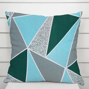 Biante Bavlnená obliečka na vankúš Sandra SA-334 Modro-zelené trojuholníky 50 x 60 cm