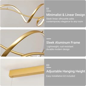 Brilagi - stmievateľný LED luster na lanku SIGNATURE LED/55W/230V 120x23 cm zlatý + DO
