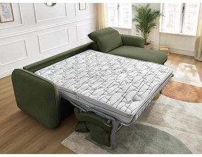 Zelená rozkladacia rohová pohovka (variabilná) Achille – Bobochic Paris