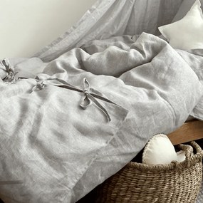 Cotton &amp; Sweets Ľanové obliečky pre dospelých sivý melanž 140×200 cm