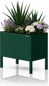 Malý kovový kvetináčový kryt fľaškovo zelený, 400x350x250 mm: DAISY