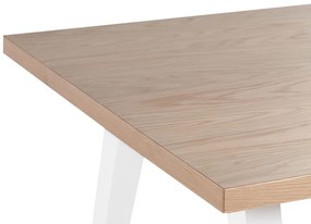 Jedálenský stôl 150 x 90 cm svetlé drevo/biela LENISTER Beliani