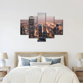 Obraz svietiacej metropoly (150x105 cm)