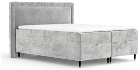 Svetlosivá boxspring posteľ s úložným priestorom 200x200 cm Voyage – Maison de Rêve