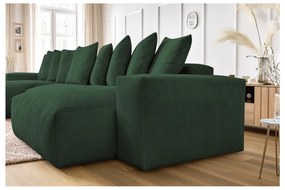 Zelená menčestrová rohová pohovka Voltaire – Bobochic Paris