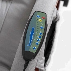 Masážne vyhrievané kreslo NOVA s podnožkou – sivá ekokoža
