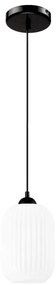 Luster na lanku HARMA 1xE27/15W/230V pr. 14 cm biela/čierna