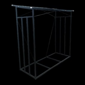 Garden Line KOVOVÝ STOJAN S STRECHOU NA DREVO 185 cm x 70 cm x 185 cm