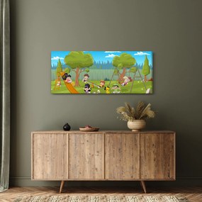 Obraz - Deti na ihrisku (120x50 cm)
