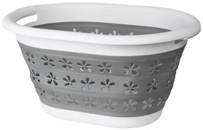Kôš na bielizeň OVAL COMPACT sivý / biely 25 l