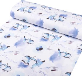 Biante Detské bavlnené posteľné obliečky do postieľky Sandra SA-289 Viva Italia modrá Do postieľky 90x140 a 40x60 cm