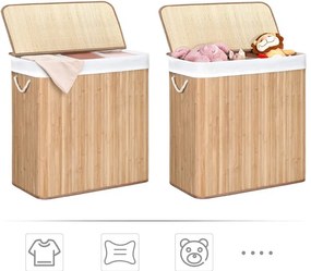 Bambusový kôš na bielizeň 150l LCB091N01