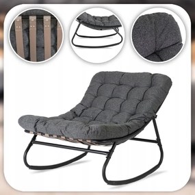 Hojdacie záhradné kreslo na terasu alebo do obývačky, sivé AURORA