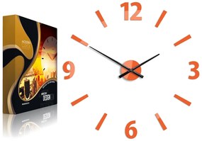 3D nalepovacie hodiny Klaus oranžové