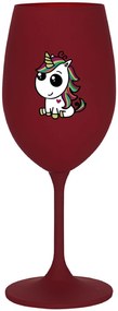 DUHOVÝ JEDNOROŽEC - bordovy pohár na víno 350 ml