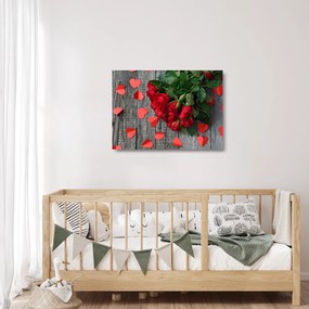 Sklenený obraz - kytica ruží (70x50 cm)