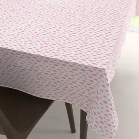 Biante Detský bavlnený obdĺžnikový obrus Sandra SA-128 Koralové obláčiky na bielom 60x100 cm
