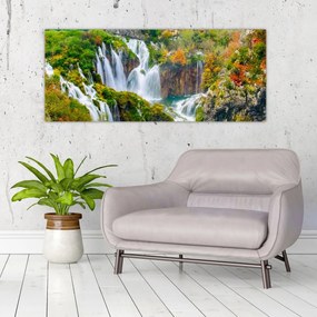 Obraz - Národný park Plitvické jazerá (120x50 cm)