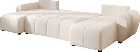 Rozkladacia obojstranná sedacia súprava do U SEVIO 311x145 cm, krémová + 2 vankúšiky ZDARMA