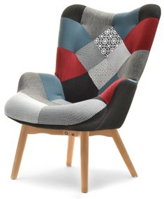 Kreslo Nutri (patchwork + čierna). Vlastná spoľahlivá doprava až k Vám domov. 1110344