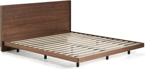 Hnedá dvojlôžková posteľ z brezového dreva s roštom 160x200 cm Norlen – Kave Home