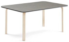 Stôl ELTON, 1800x800x640 mm, linoleum - tmavošedá, breza
