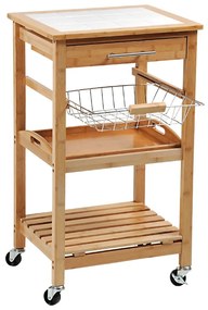 Kesper 25776 Kuchynský vozík s pracovnou doskou, 81 x 48 x 38 cm
