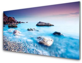 Obraz na skle More kamene krajina 120x60 cm