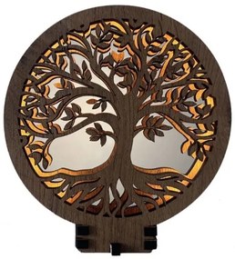 Drevená lampa na nočný stolík Strom