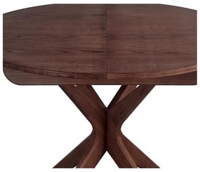 Okrúhly rozkladací jedálenský stôl s prídavnou doskou v dekore orecha ø 90 cm Jubi – Ragaba
