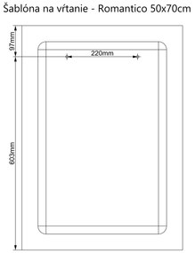 LED zrkadlo Romantico 70x120cm studená biela