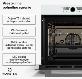 Klarstein Illuminosa inteligentná rúra, ovládanie pomocou aplikácie, Energetická účinnosť A+, Kapacita 73 L, 11 Funkcií